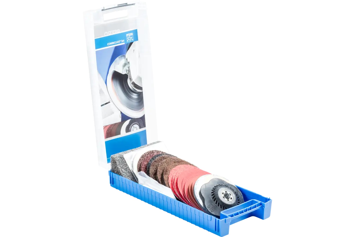 Picture of Pferd Combiclick® SurFace Finishing Set, 4-1/2" Diameter, 5/8-11 Threaded Backing Pad